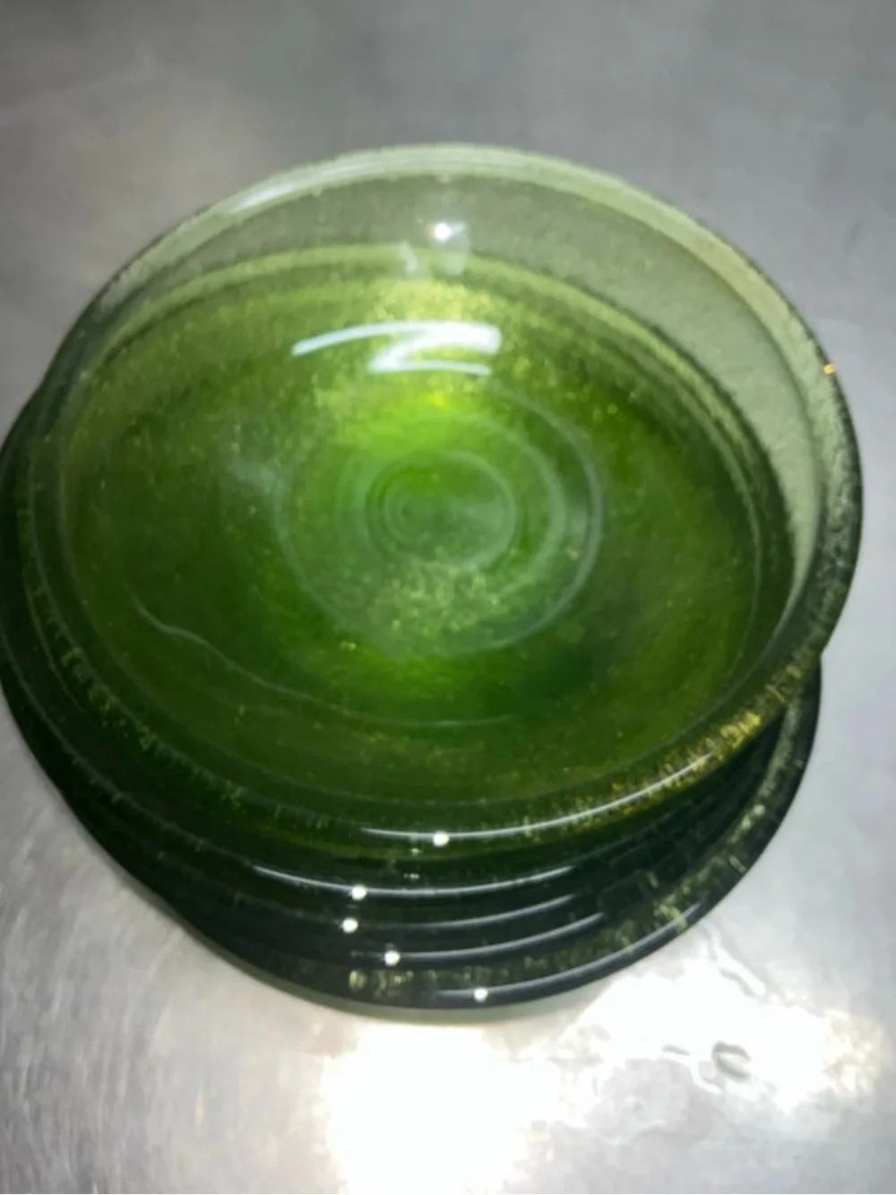 Green Glass Serving Bowls - Set of 4